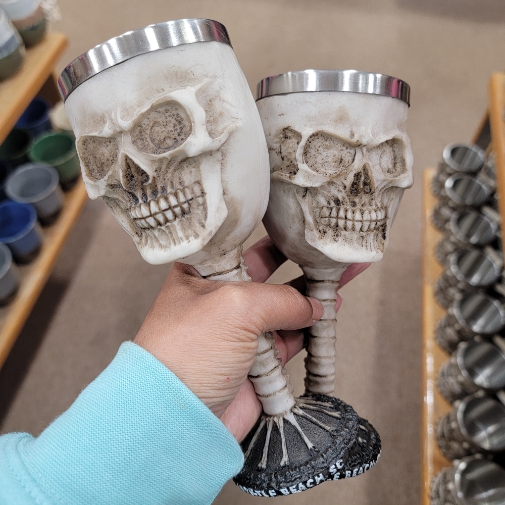 Clearance🔥 2pcs Halloween Goblet Skull Goblet Set, Drinkware, Decor, Gifting